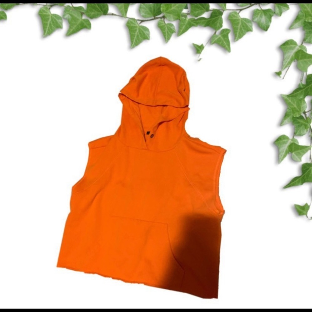 Orange cut off hoodie